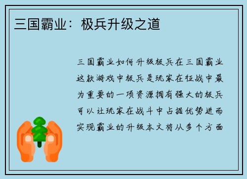 三国霸业：极兵升级之道